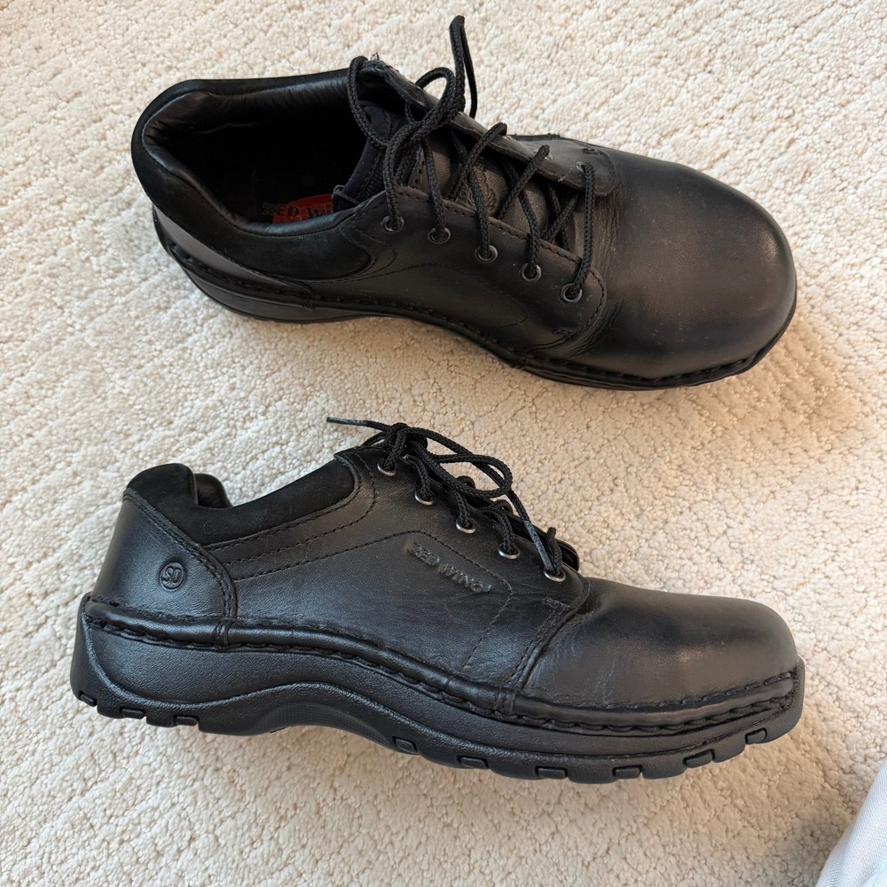 Red Wing Black Leather SD Oxford Work Shoes Slip Resistant 6.5 D Steel Toe